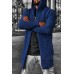 Men's Cardigan Solid Color Hooded High Collar Cardigan