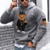 Long sleeve printed loose hooded top HF0409-05-01