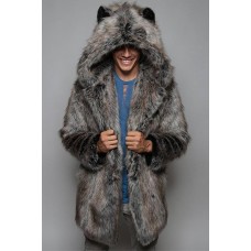 Men's Winter Casual Trendy Solid Color Thermal Imitation Fur Coat